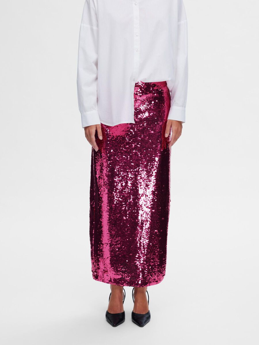 Selected SEQUIN MAXI SKIRT, Phlox Pink, highres - 16093166_PhloxPink_003.jpg