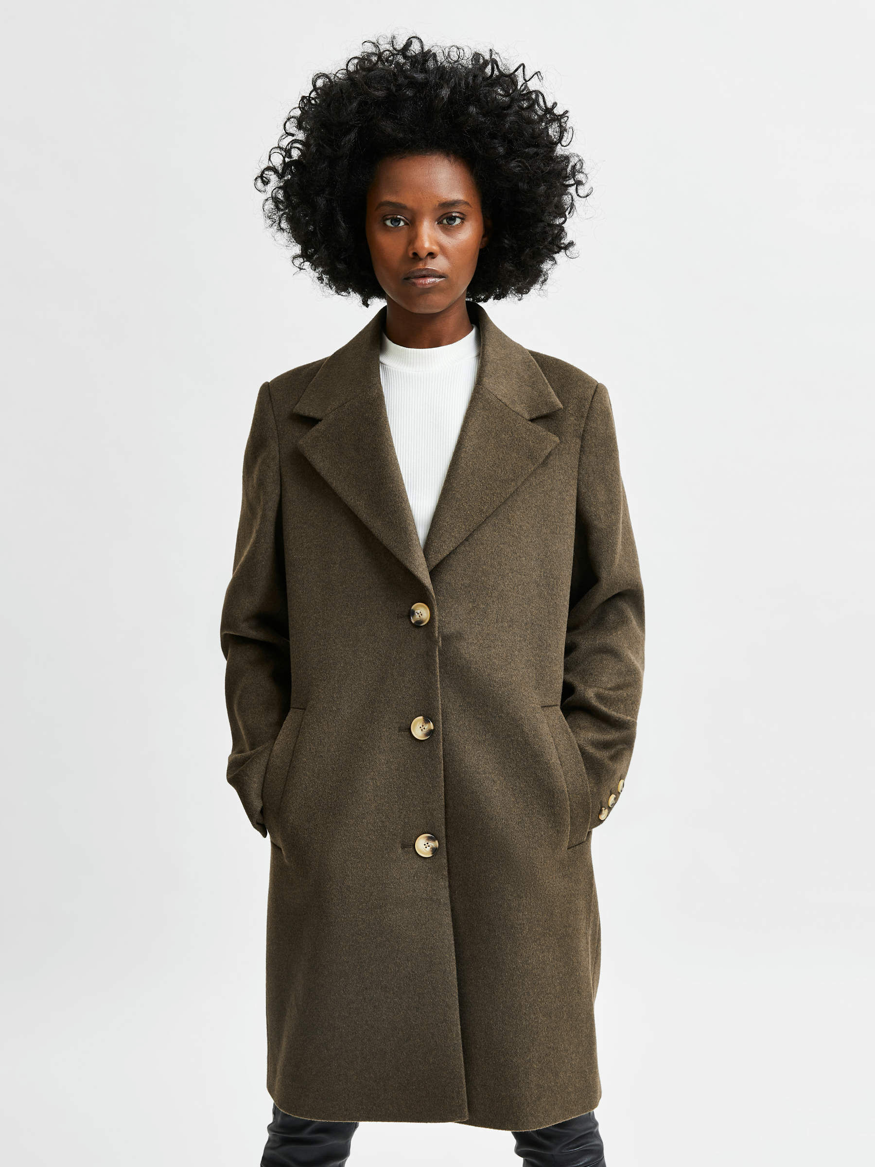 Selected femme green coat online
