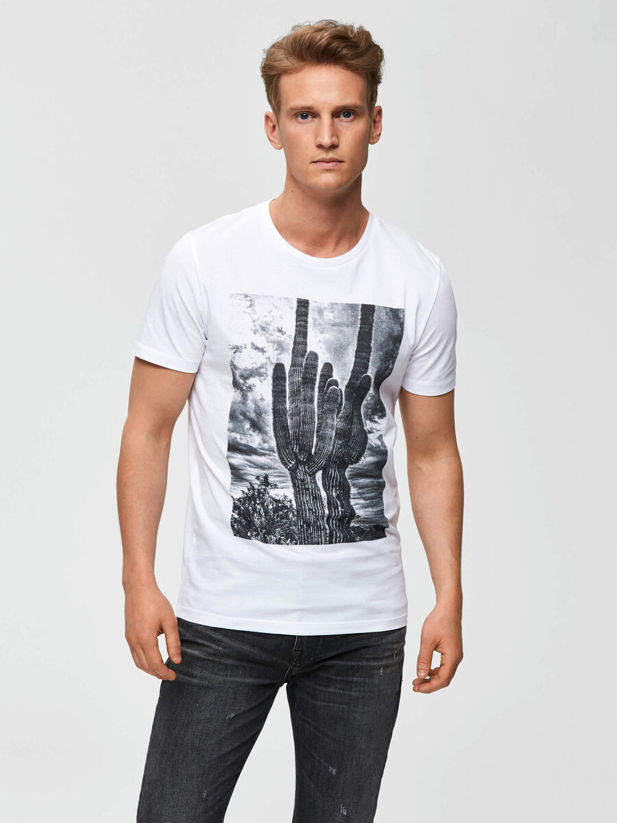 Selected PHOTO PRINT - T-SHIRT, Bright White, highres - 16070801_BrightWhite_739565_003.jpg