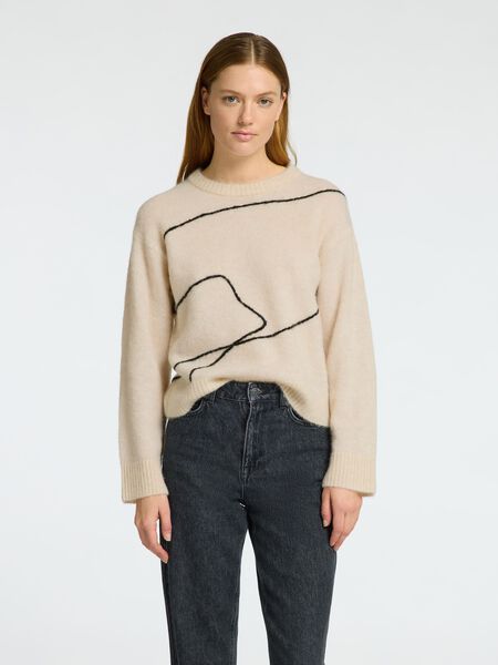 Selected WOOL BLEND  KNITTED PULLOVER, Birch, highres - 16097149_Birch_1178101_003.jpg
