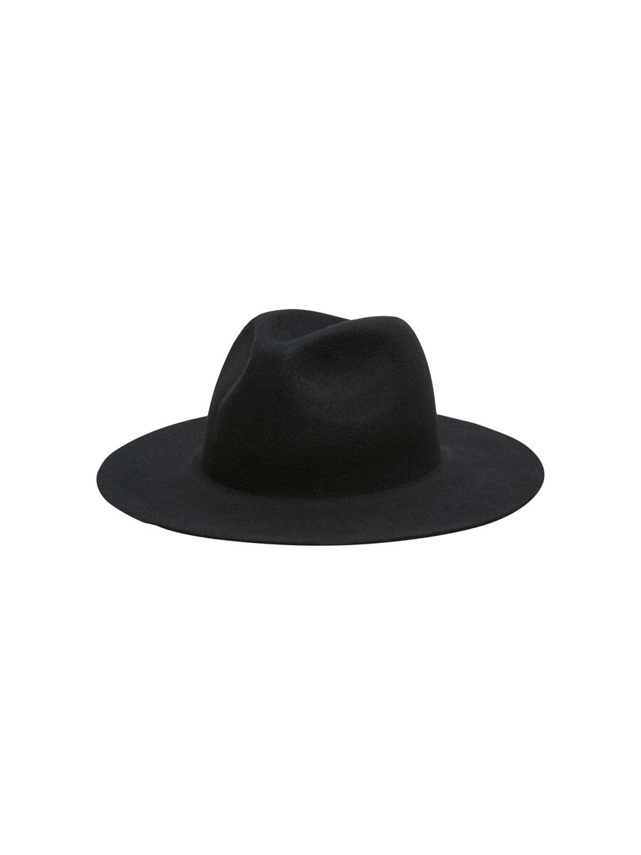 Selected WOOL FEDORA - HAT, Black, highres - 16074977_Black_002.jpg