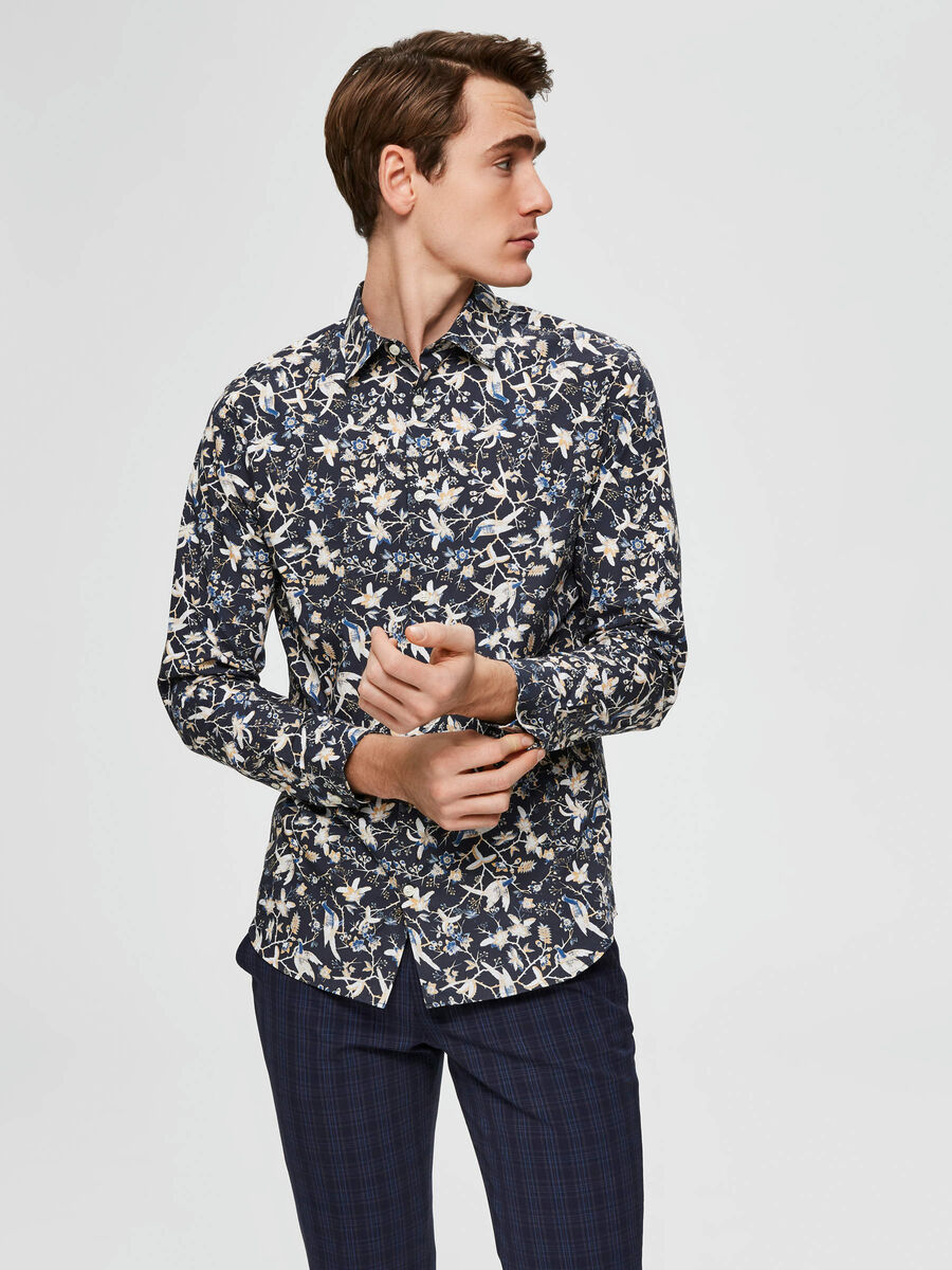 Selected BOTANICAL PRINT - SHIRT, Maritime Blue, highres - 16068977_MaritimeBlue_701663_003.jpg