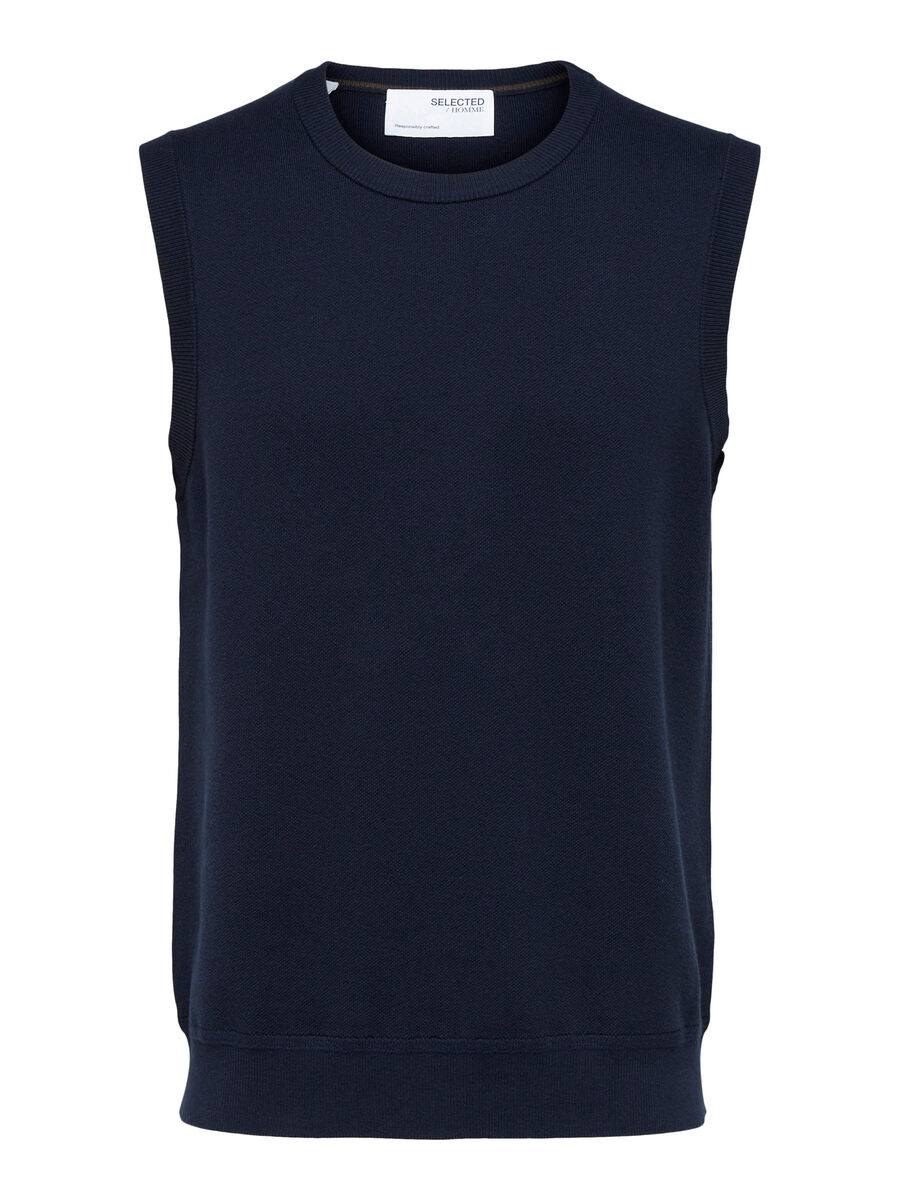Selected SLEEVELESS KNITTED VEST, Sky Captain, highres - 16085486_SkyCaptain_001.jpg