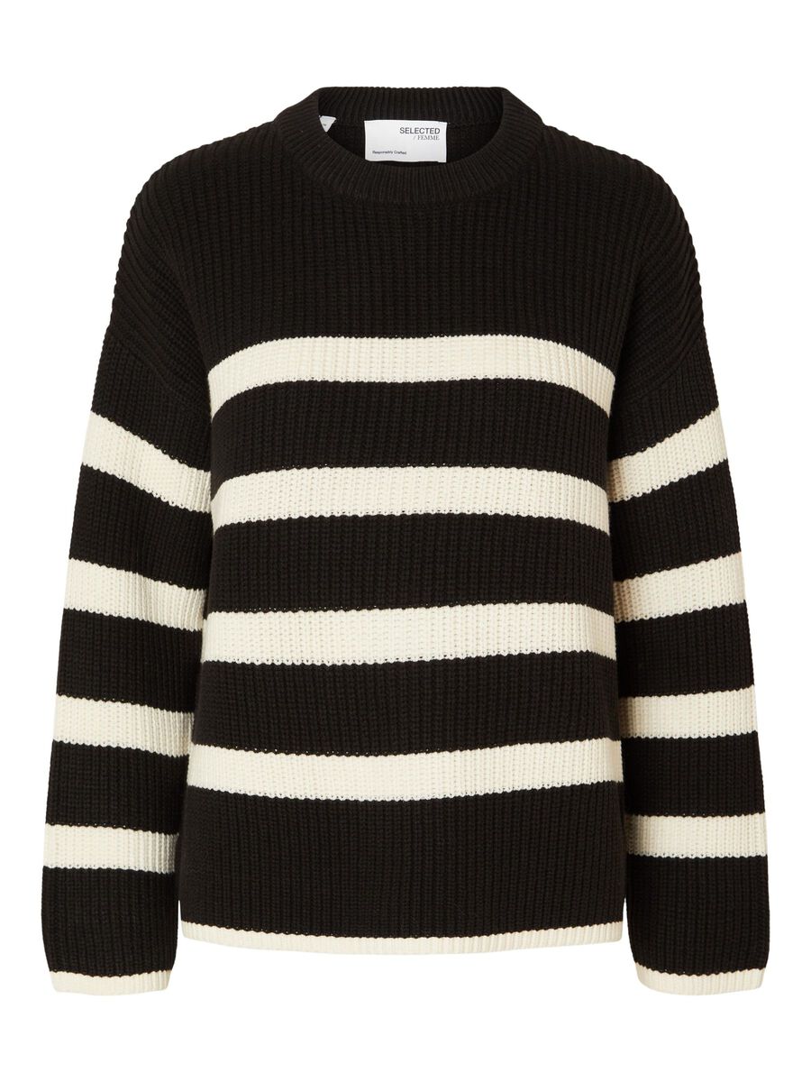 Selected RAYÉ PULL EN MAILLE, Black, highres - 16088434_Black_1008330_001.jpg