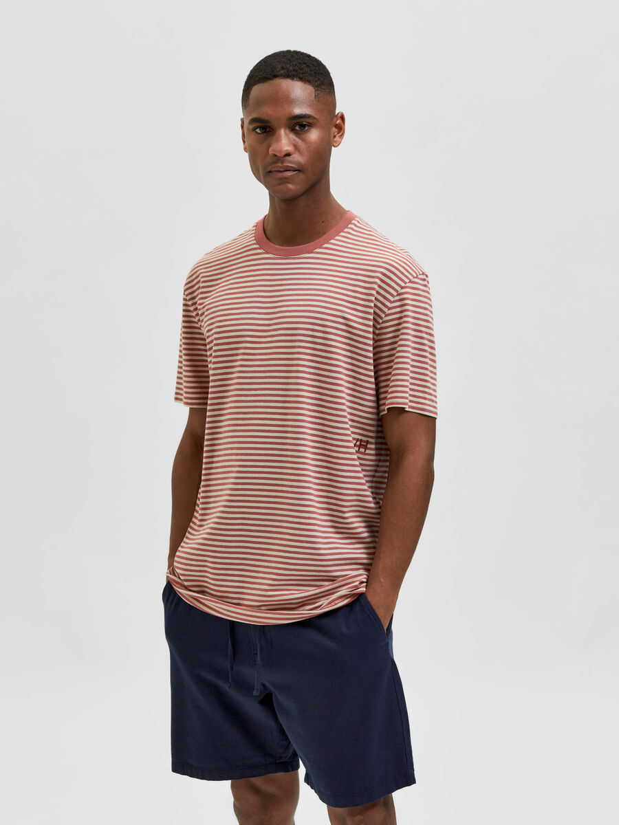 Selected STRIPED T-SHIRT, Marsala, highres - 16083424_Marsala_003.jpg