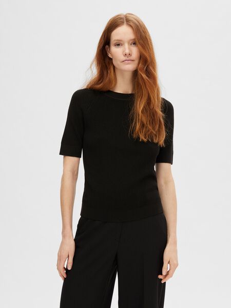 Selected VISCOSEMIX GEBREIDE TOP, Black, highres - 16092292_Black_003.jpg