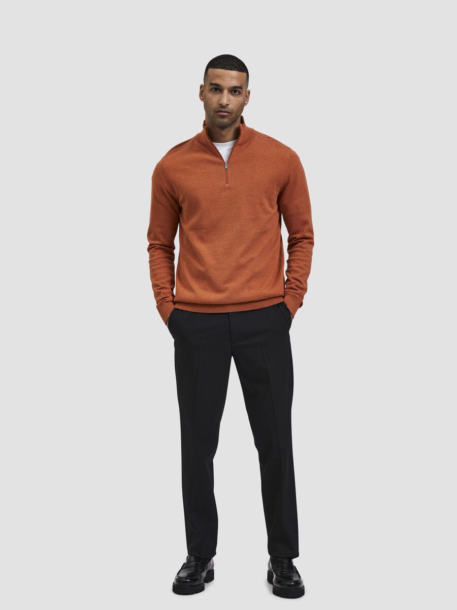 Selected HALF-ZIP KNITTED JUMPER, Bombay Brown, highres - 16074687_BombayBrown_779218_005.jpg