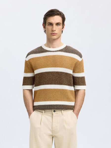 Selected SHORT SLEEVED KNITTED TOP, Egret, highres - 16097853_Egret_1185409_003.jpg