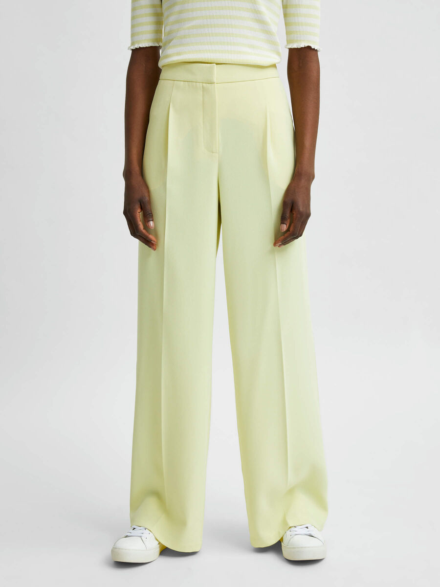 Selected MID WAIST WIDE LEG TROUSERS, Young Wheat, highres - 16071485_YoungWheat_003.jpg
