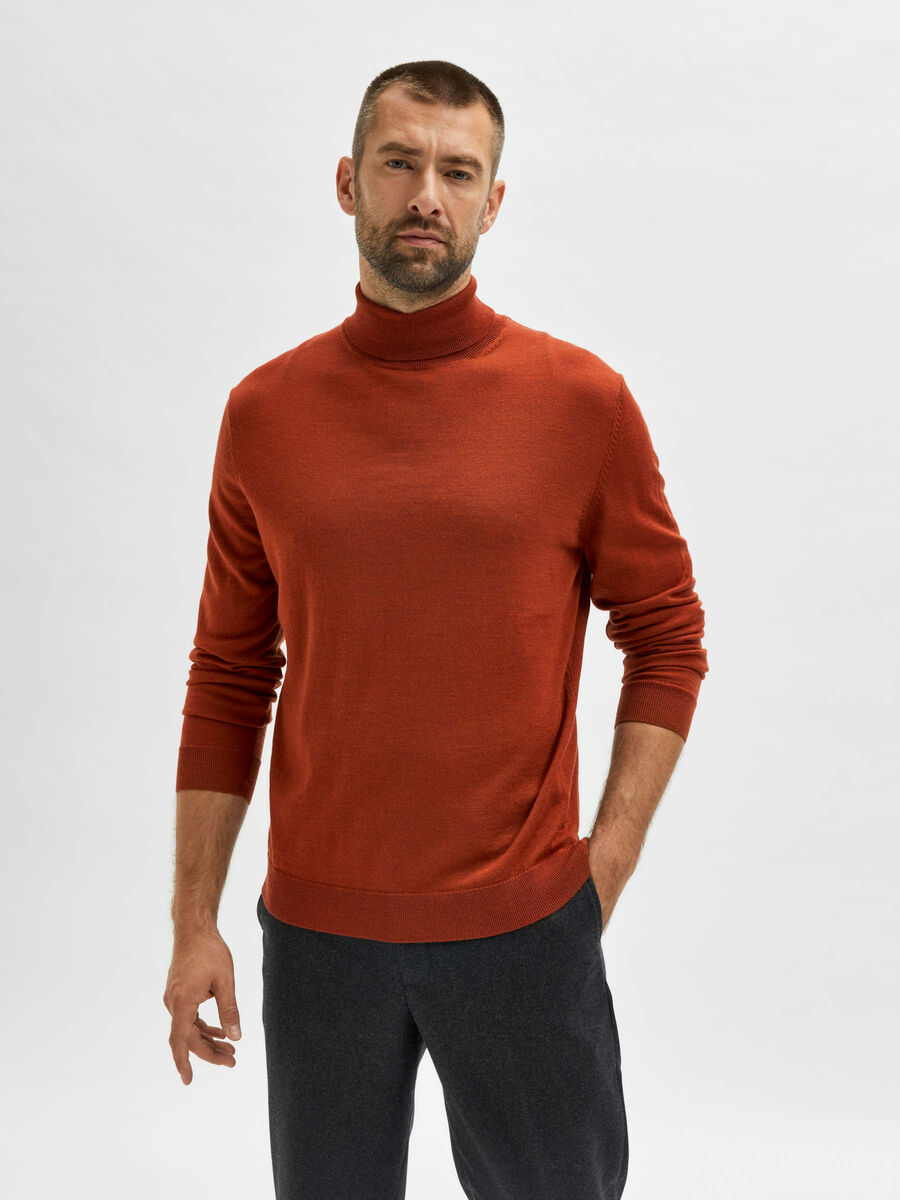 Selected ROLL NECK KNITTED PULLOVER, Picante, highres - 16082064_Picante_892642_003.jpg