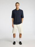 Selected SHORT SLEEVED KNITTED POLO SHIRT, Outer Space, highres - 16098864_OuterSpace_005.jpg