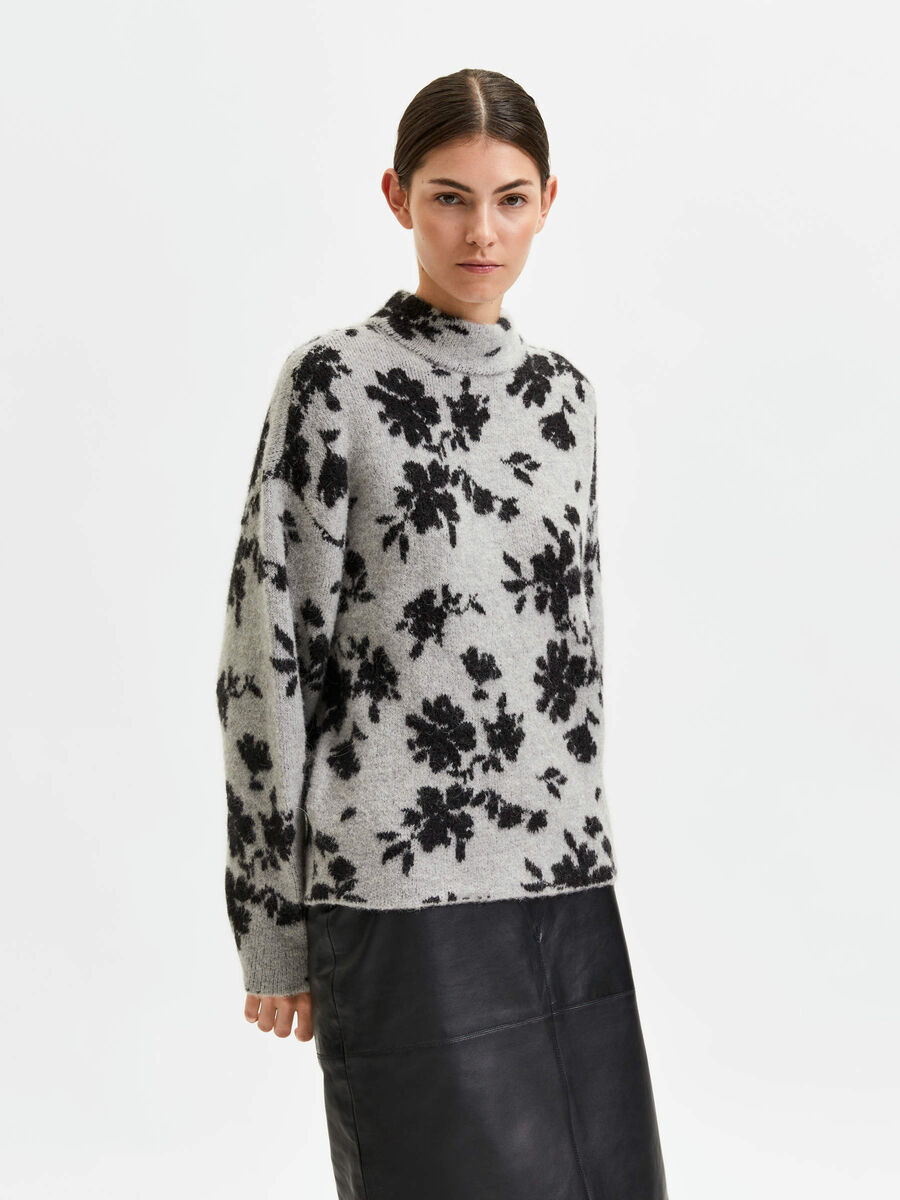 Selected LONG SLEEVED FLORAL KNITTED PULLOVER, Opal Gray, highres - 16081710_OpalGray_890560_003.jpg