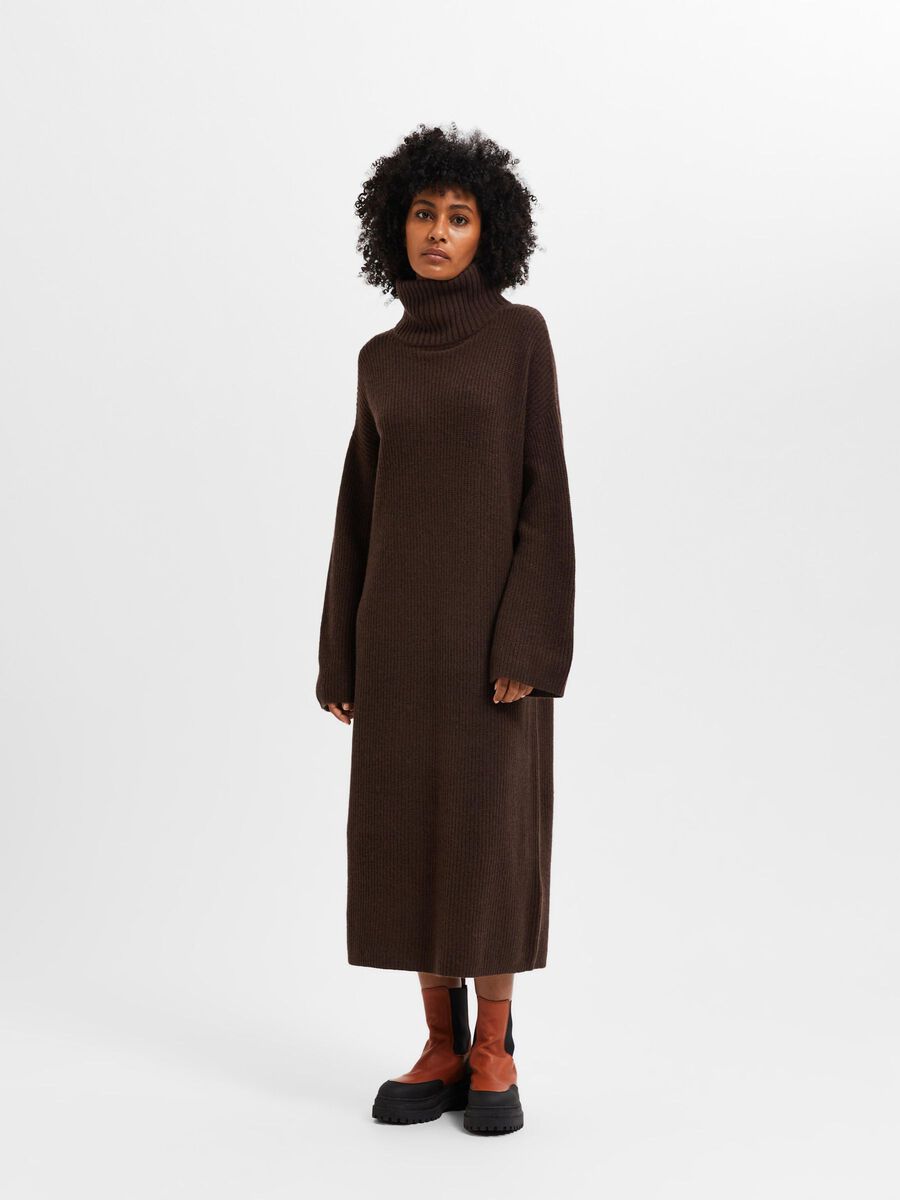 Selected ROLL NECK KNITTED DRESS, Java, highres - 16080998_Java_1004478_005.jpg