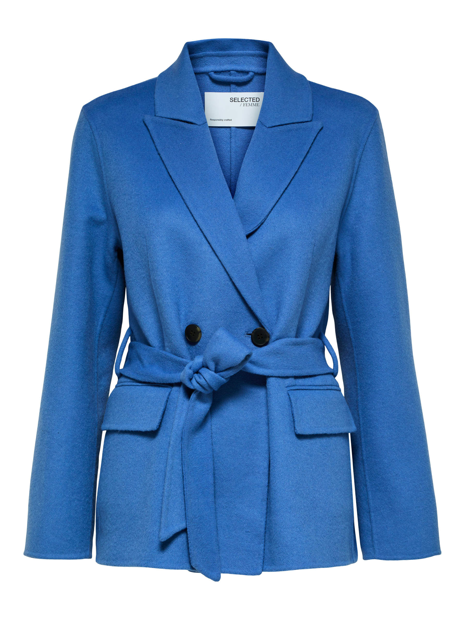 Selected femme wrap wool coat sale