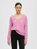 Selected V-AUSSCHNITT PULLOVER, Cyclamen, highres - 16088309_Cyclamen_996821_003.jpg