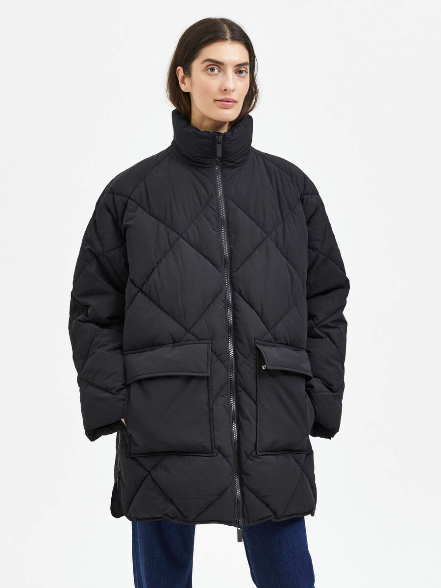 Selected QUILTED PUFFER JACKET, Black, highres - 16085916_Black_003.jpg