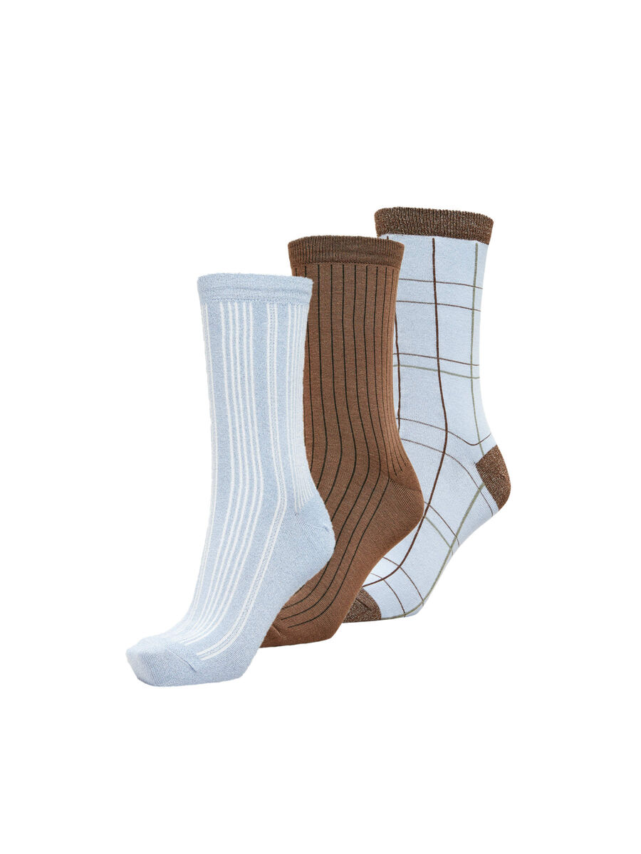 Selected 3-PACK SOCKS, Brunnera Blue, highres - 16083321_BrunneraBlue_001.jpg