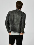 Selected NEGRA DE ESTILO BIKER CHAQUETA DE PIEL, Black, highres - 16062548_Black_004.jpg