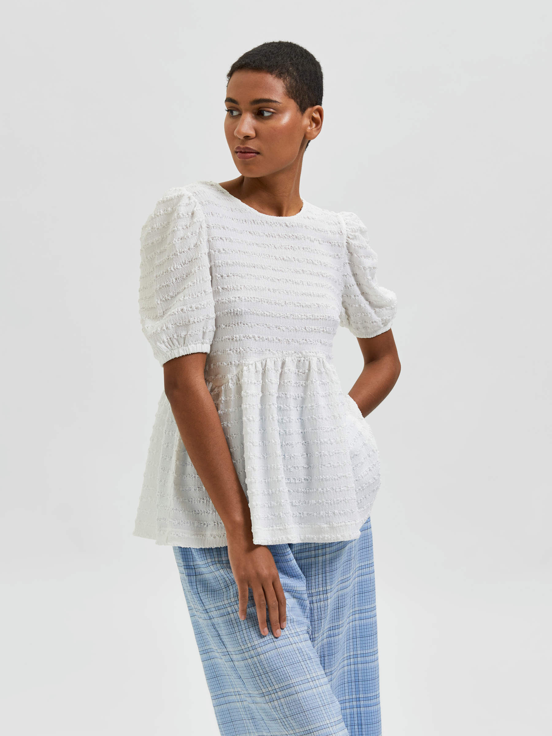 White peplum tee clearance