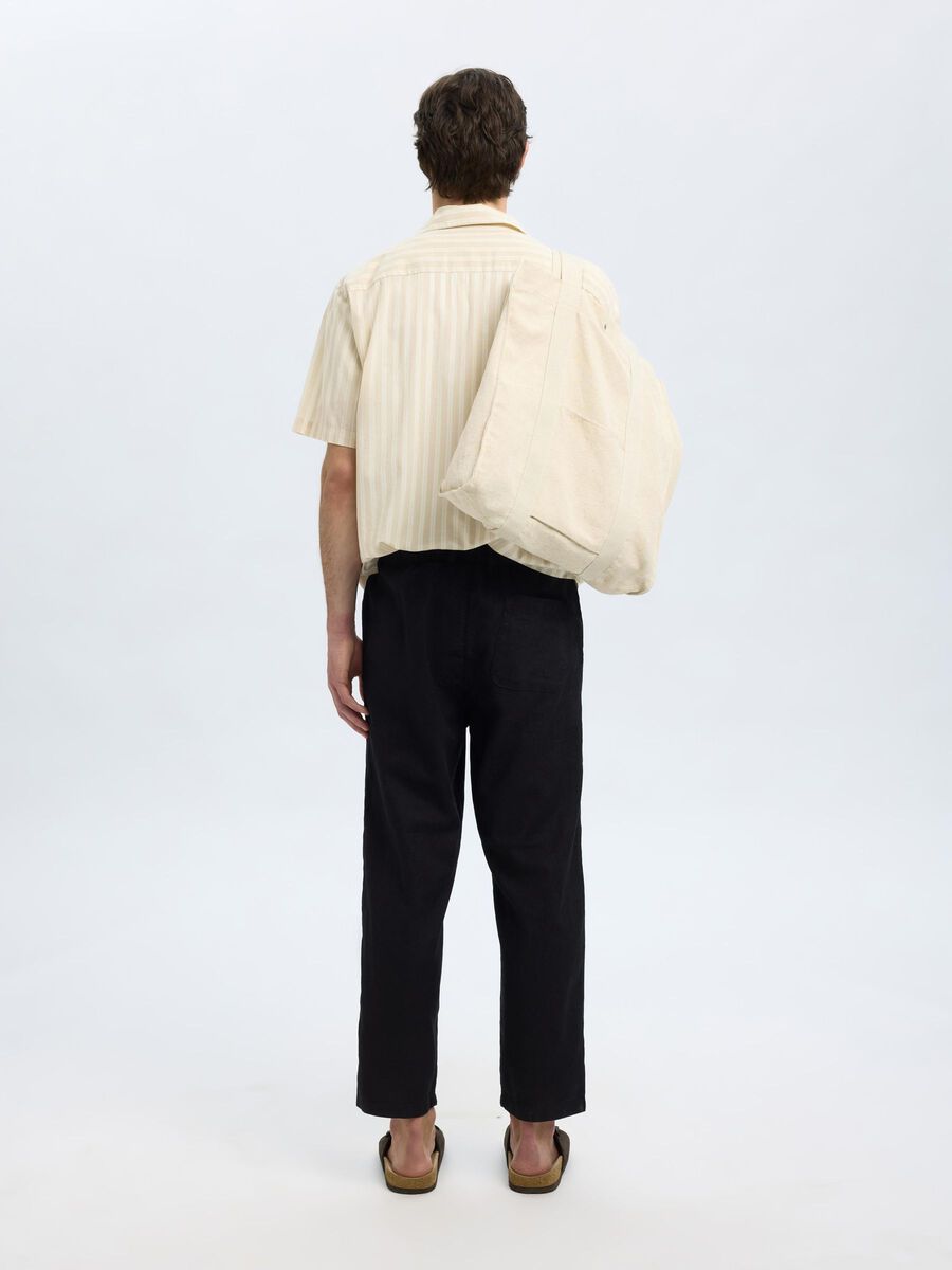 Selected LINEN BLEND TROUSERS, Black, highres - 16093546_Black_004.jpg