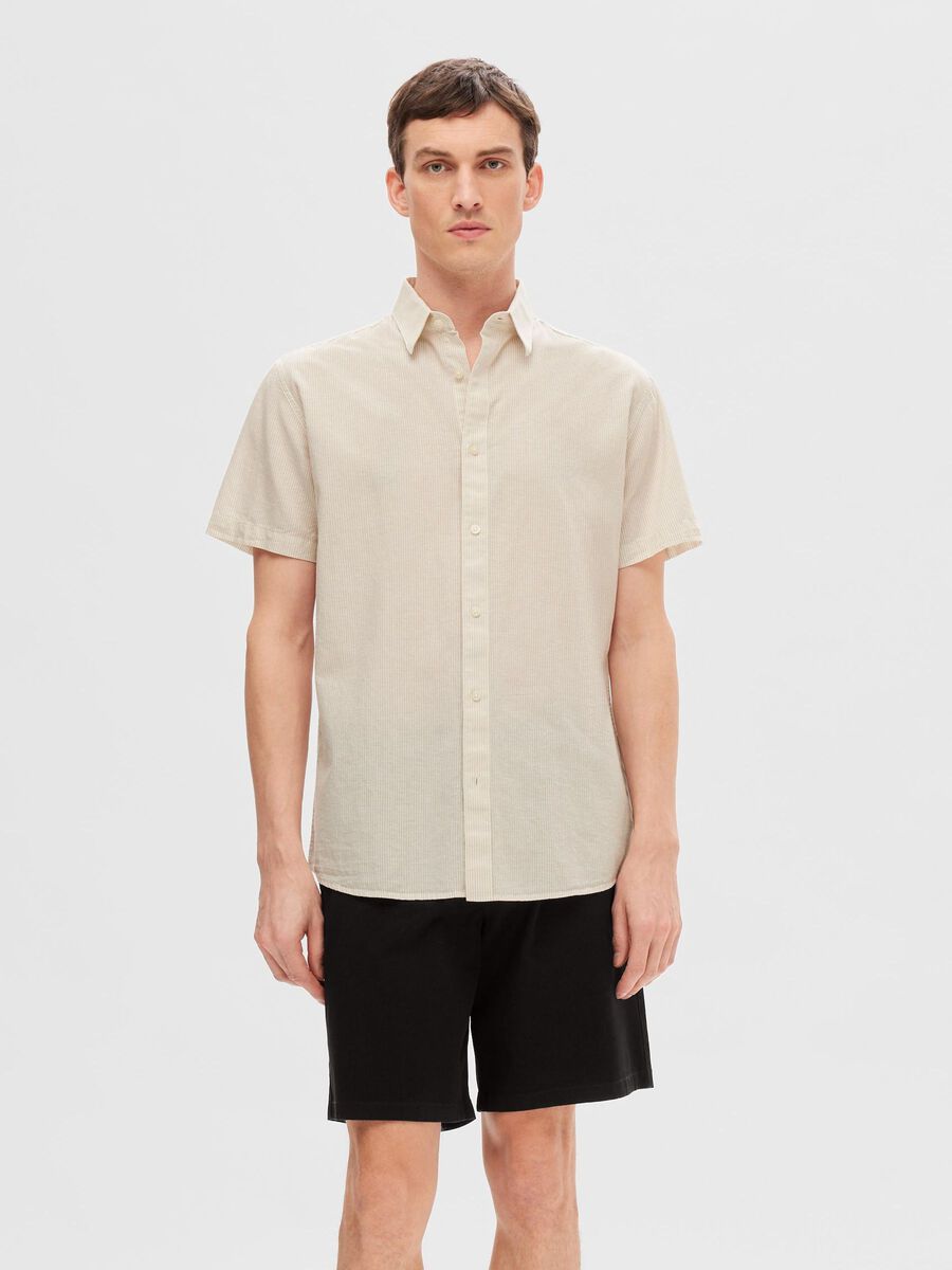 Selected CLASSIC SHORT SLEEVED SHIRT, Pure Cashmere, highres - 16092495_PureCashmere_1078908_003.jpg