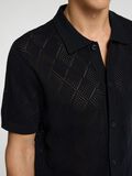 Selected MANCHES COURTES POLO EN MAILLE, Black, highres - 16097564_Black_006.jpg