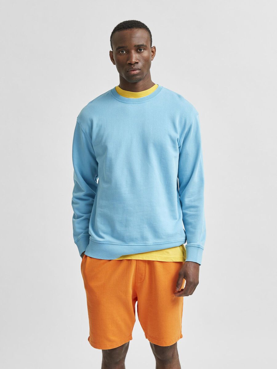 Selected ØKOLOGISK BOMULL VASKET LOOK SWEATSHIRT, Horizon Blue, highres - 16078618_HorizonBlue_003.jpg