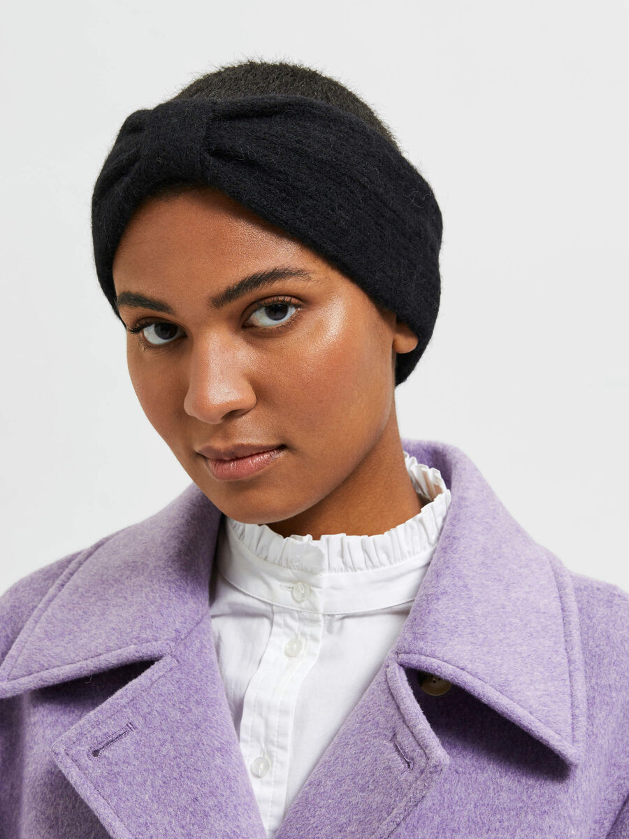Selected KNITTED HEADBAND, Black, highres - 16086741_Black_003.jpg