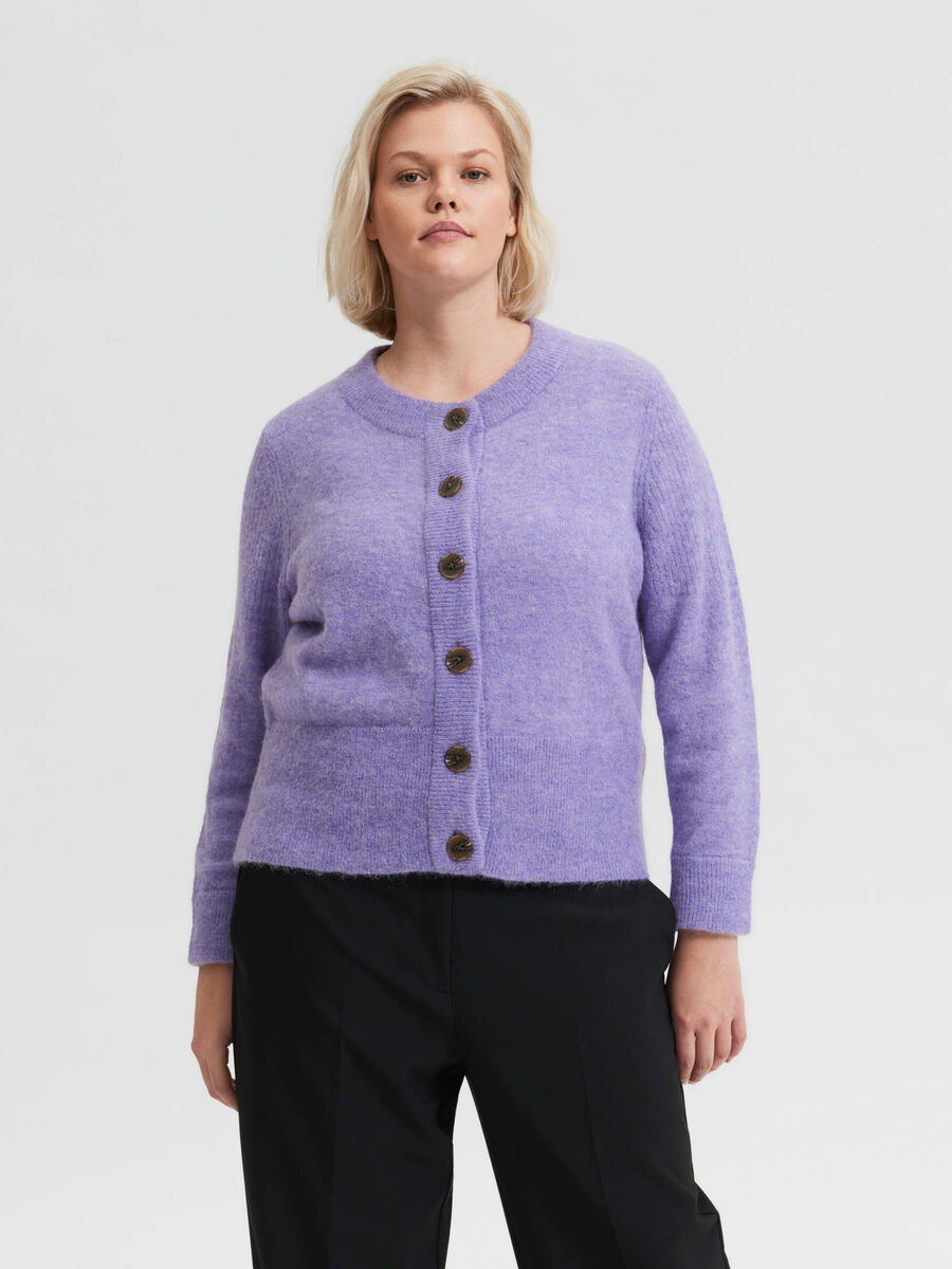 Selected CARDIGAN A MAGLIA, Violet Tulip, highres - 16084755_VioletTulip_933238_003.jpg