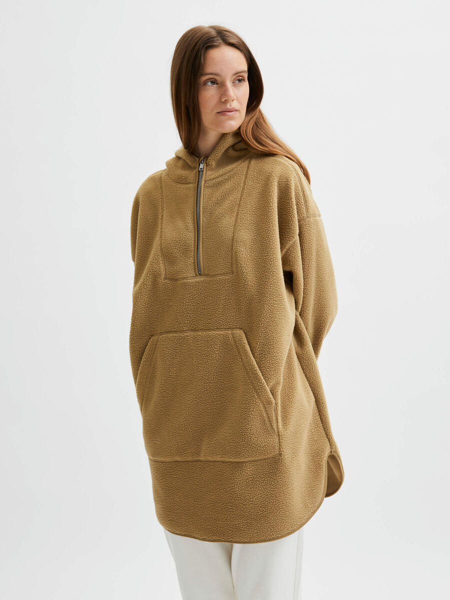 Selected FLEECE HOODIE, Kelp, highres - 16079507_Kelp_003.jpg