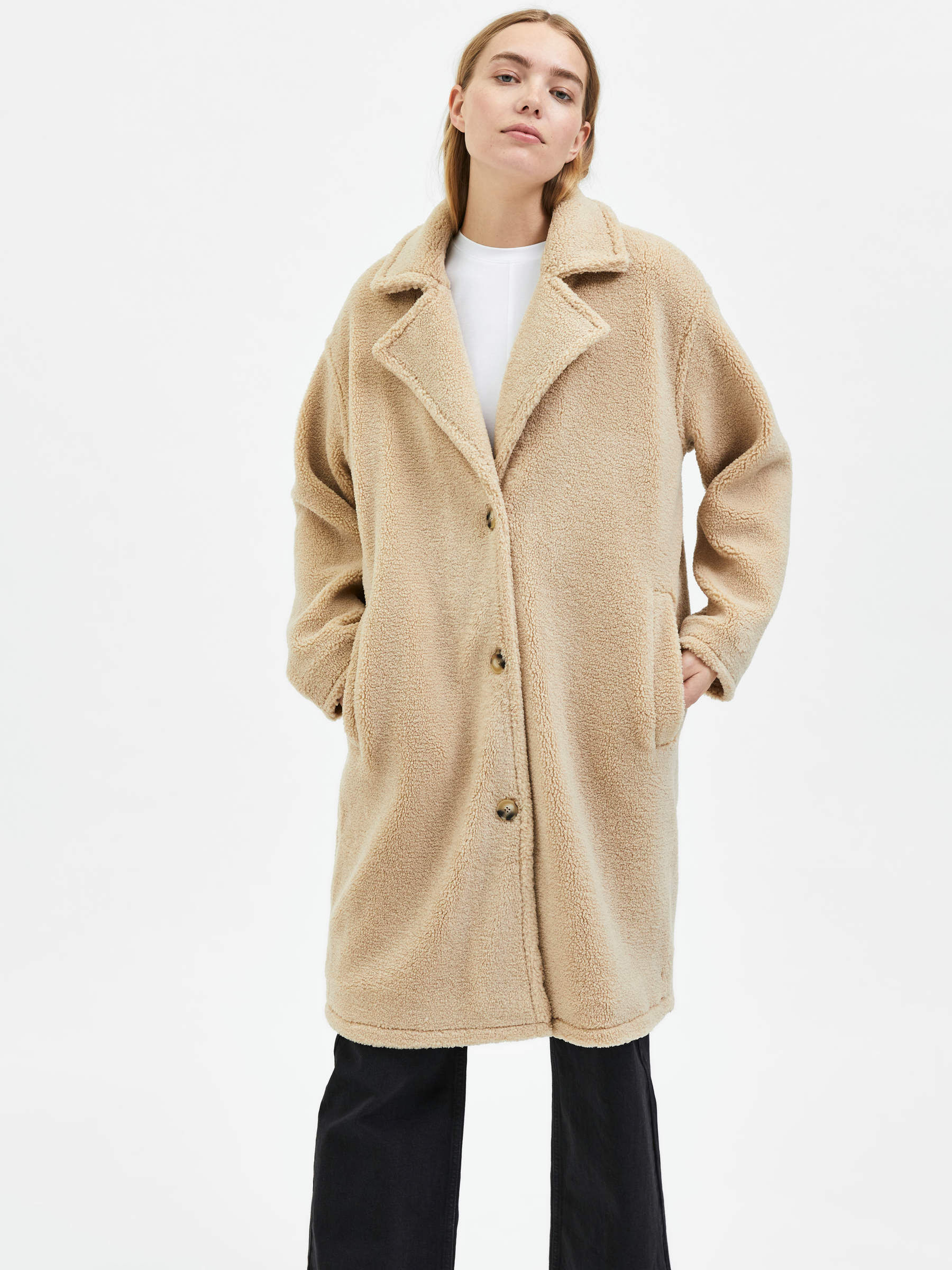 OVERSIZED TEDDY COAT Beige SELECTED FEMME