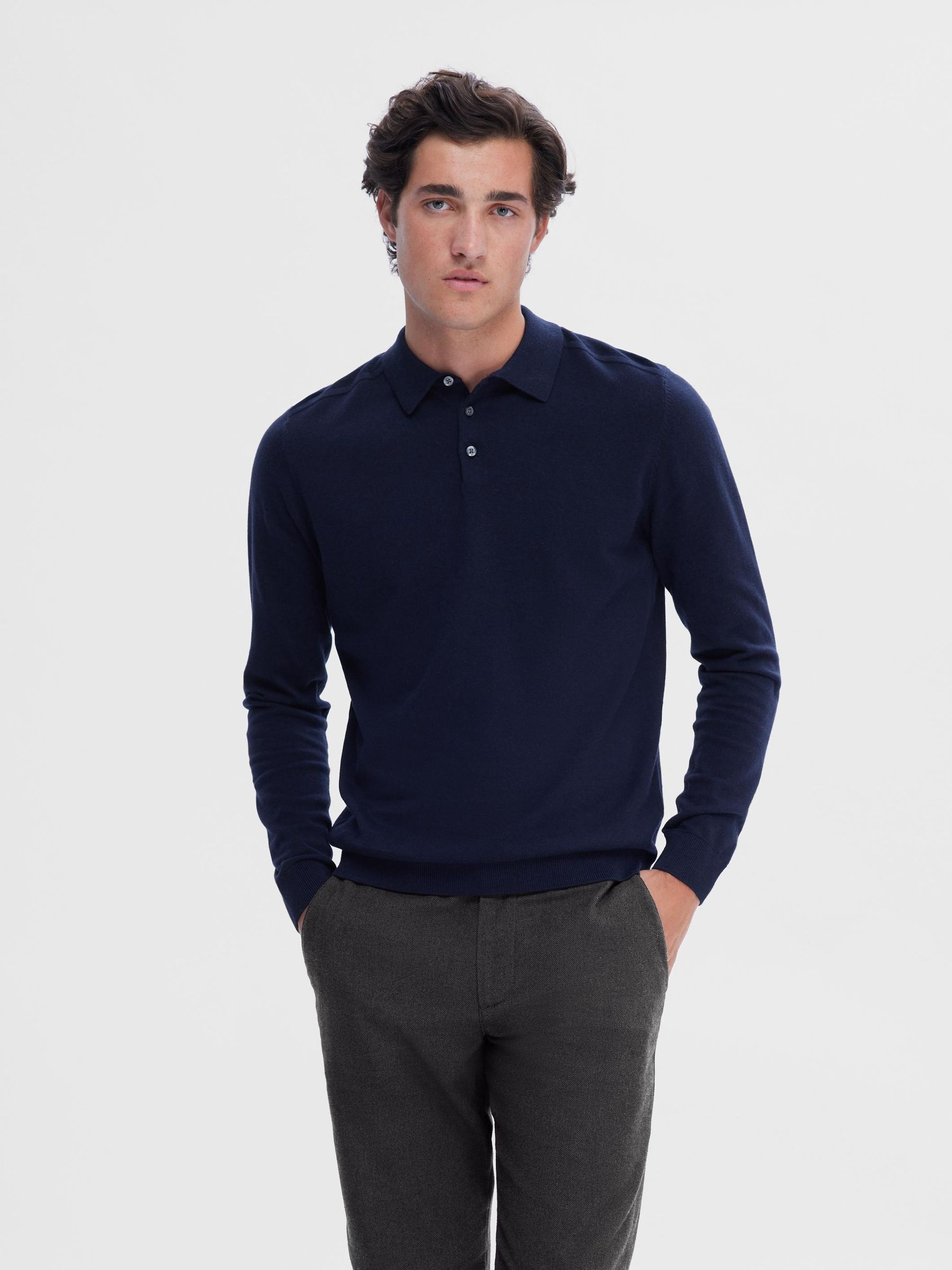 Selected homme long sleeve polo top