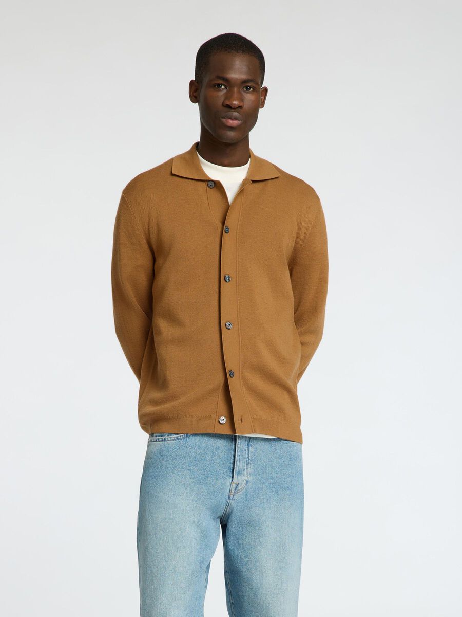 Selected 100 % LAINE MÉRINOS CARDIGAN, Chipmunk, highres - 16097825_Chipmunk_003.jpg