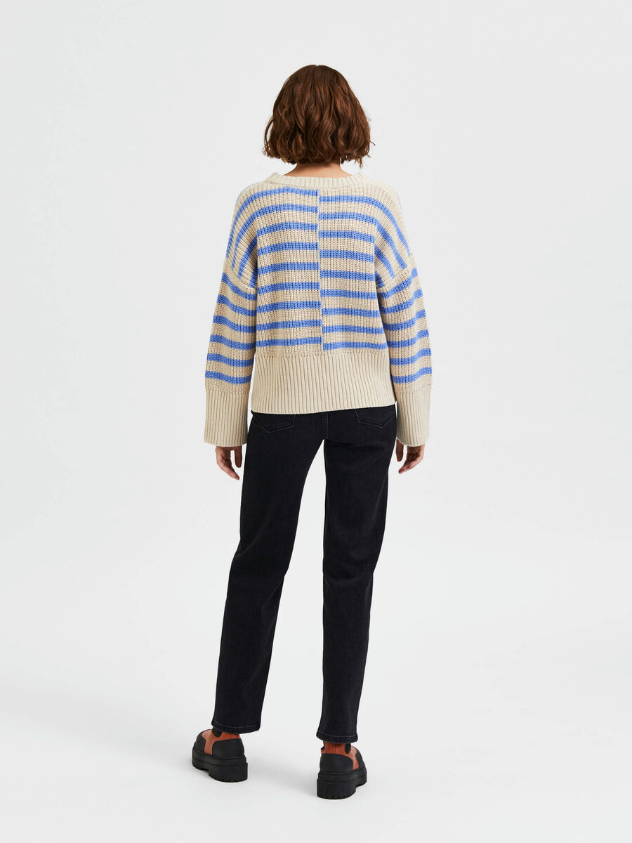 Selected STRIPED KNITTED PULLOVER, Sandshell, highres - 16084358_Sandshell_1008813_004.jpg