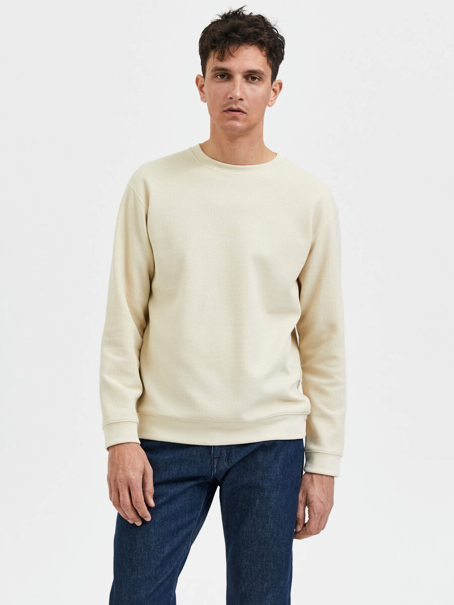Selected KNITTED SWEATSHIRT, Cloud Cream, highres - 16085661_CloudCream_003.jpg