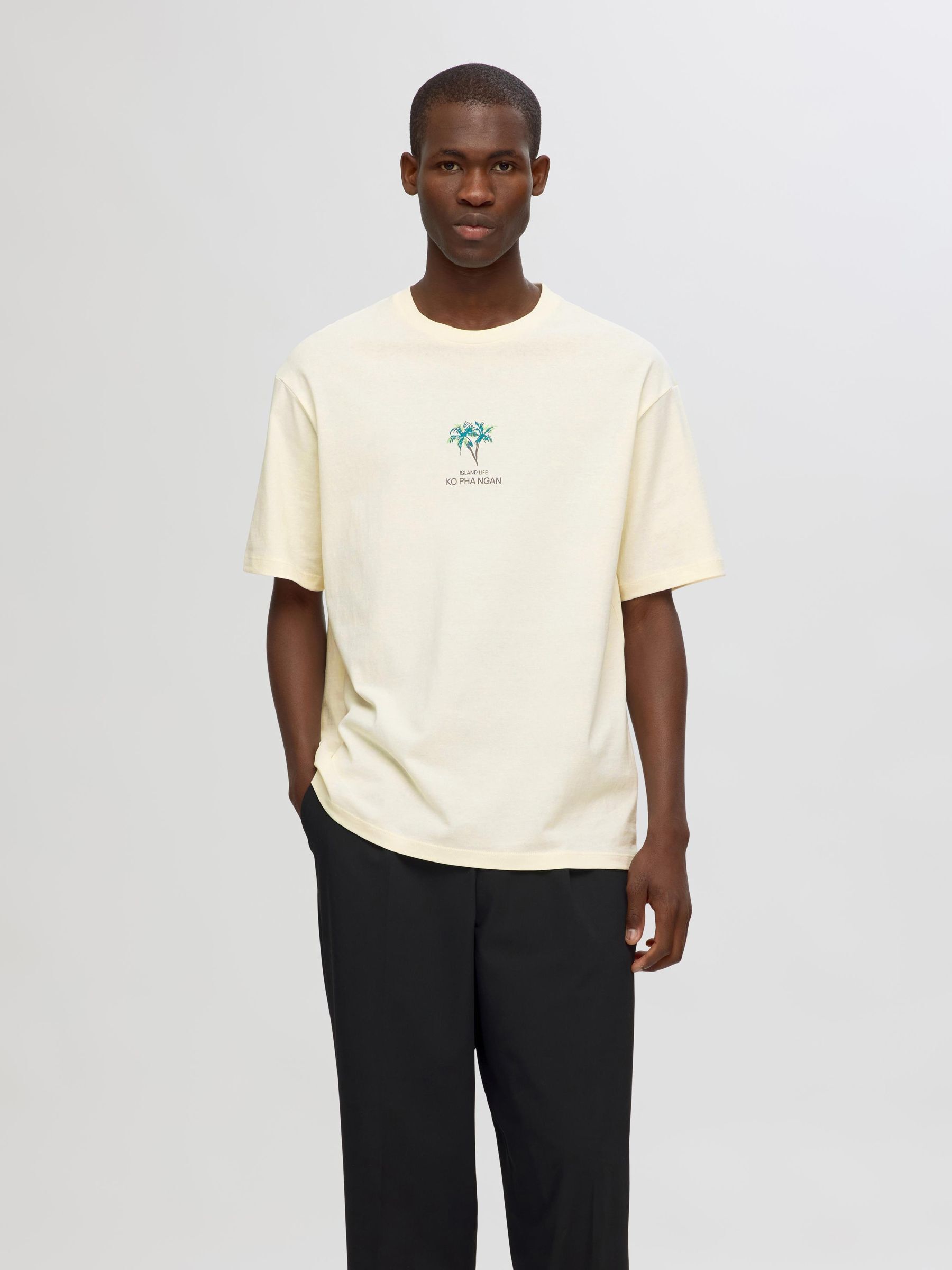 LOOSE FIT T SHIRT White SELECTED HOMME