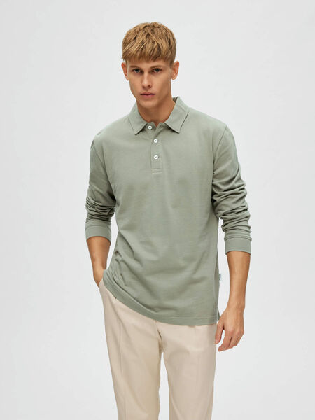 Selected LANGE MOUWEN POLO, Vetiver, highres - 16088553_Vetiver_003.jpg