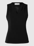 Selected SLEEVELESS V-NECK TOP, Black, highres - 16096372_Black_001.jpg