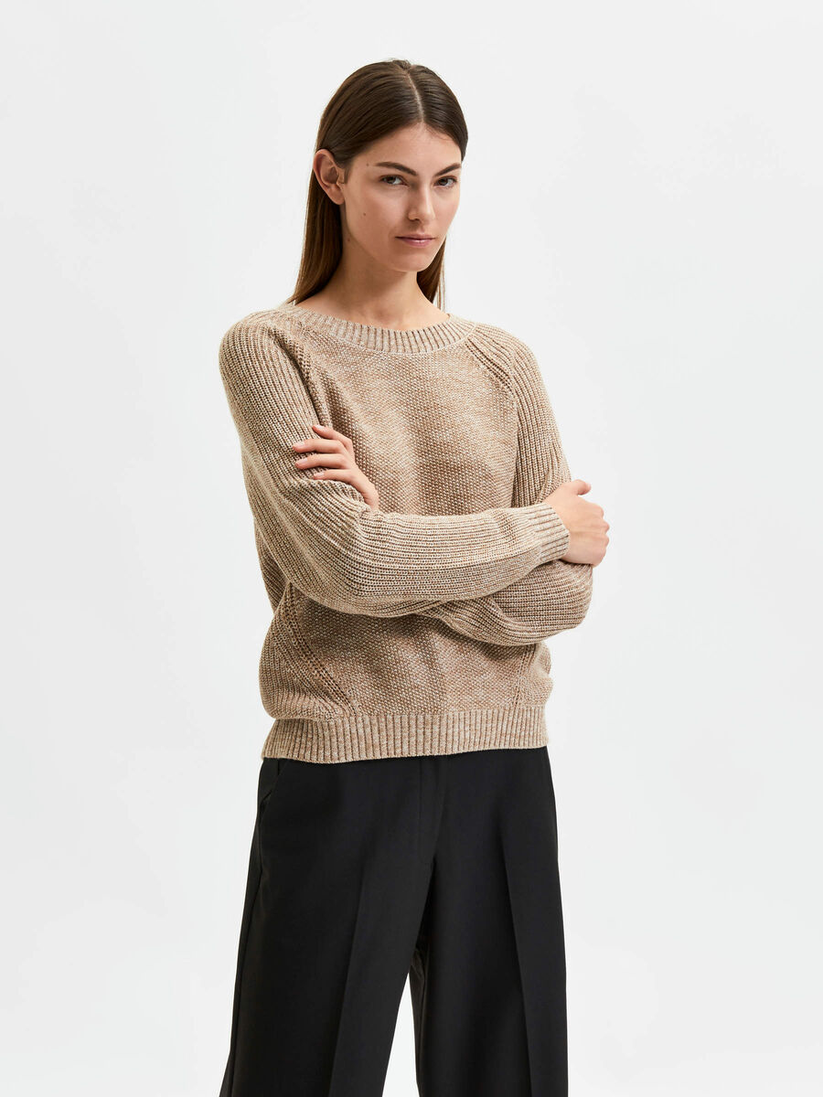 Selected RELAXED FIT STRIKKET PULLOVER, Tannin, highres - 16077846_Tannin_900651_003.jpg