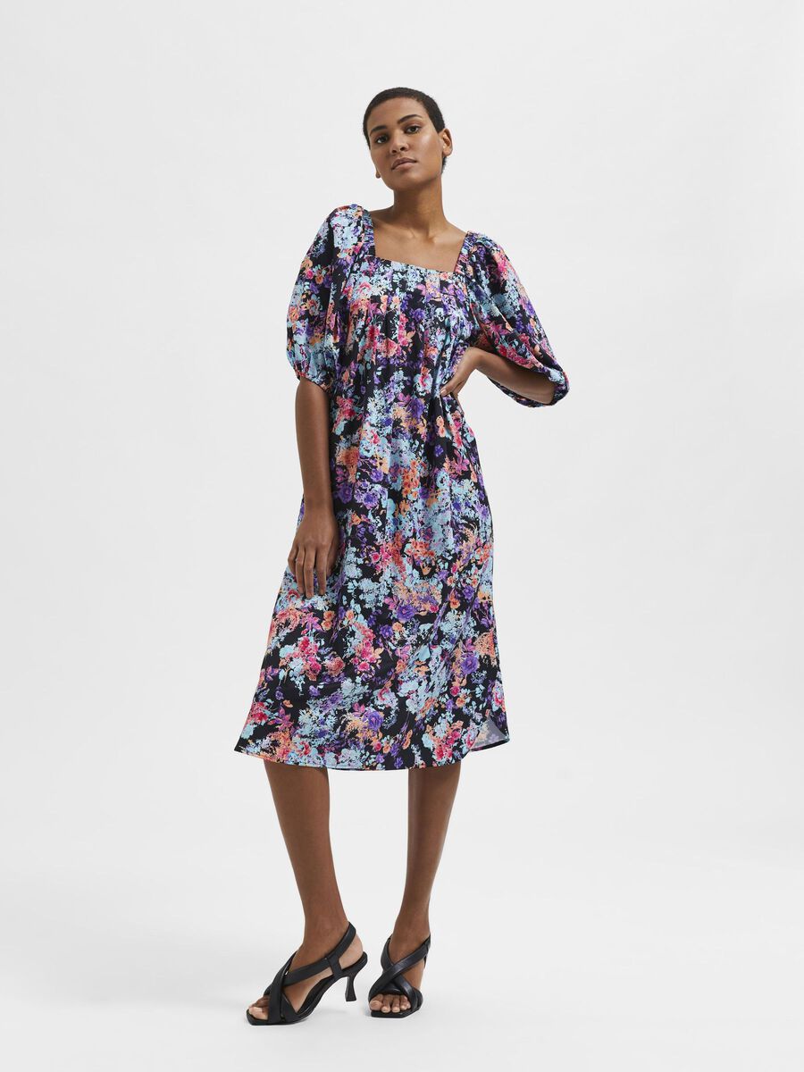 Selected FLORAL MIDI DRESS, Black, highres - 16090516_Black_1043801_005.jpg