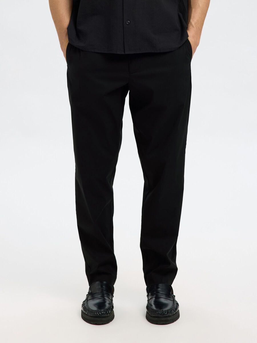 Selected 190 REGULAR FIT TAPERED FIT BROEK, Black, highres - 16094570_Black_003.jpg