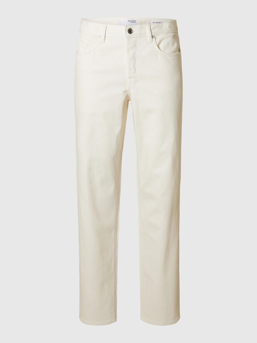 Selected 190 REGULAR TAPERED FIT JEANS, Egret, highres - 16096298_Egret_001.jpg