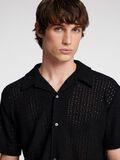 Selected STRIKKET JACQUARD KORTERMET SKJORTE, Black, highres - 16096769_Black_006.jpg