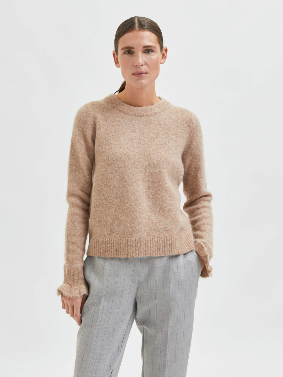 Selected FRILLED KNITTED PULLOVER, Nomad, highres - 16083632_Nomad_915489_003.jpg