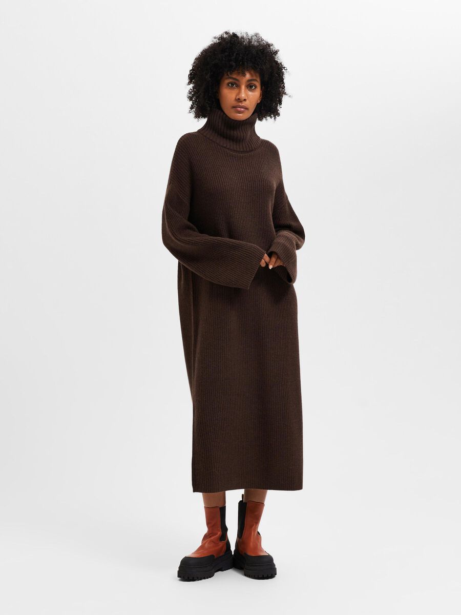 Selected ROLL NECK KNITTED DRESS, Java, highres - 16080998_Java_1004478_003.jpg