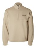 Selected HALV GLIDELÅS PULLOVER, Oatmeal, highres - 16091927_Oatmeal_001.jpg