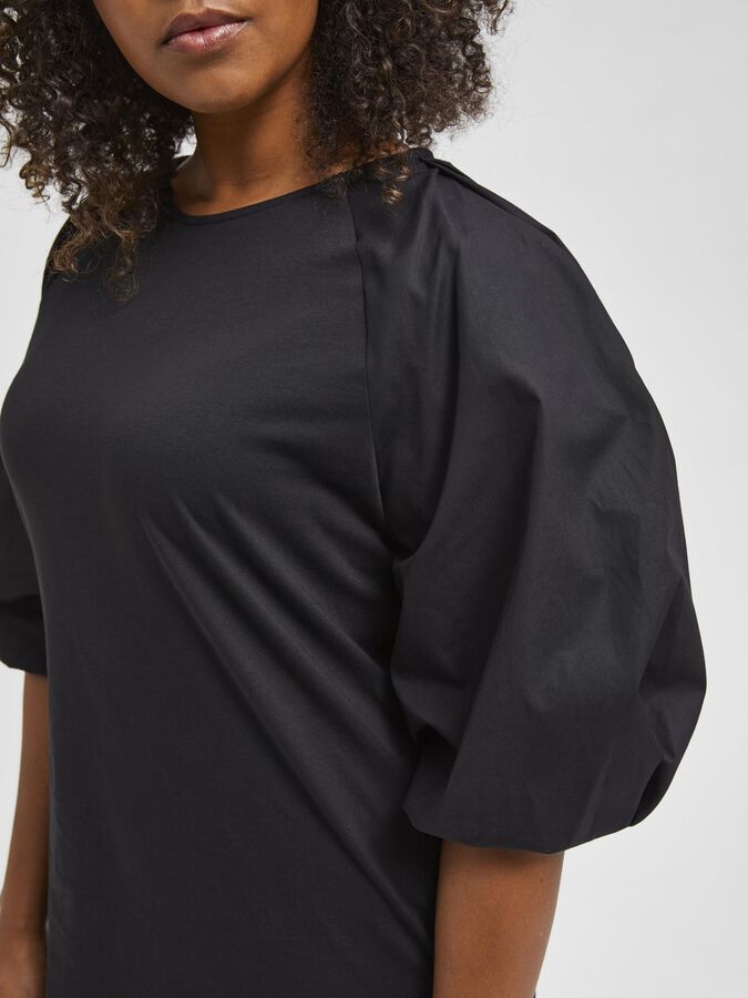 Essentials T Coupe Classique Femme Shirt à col Rond et Manches Courtes Bouffantes