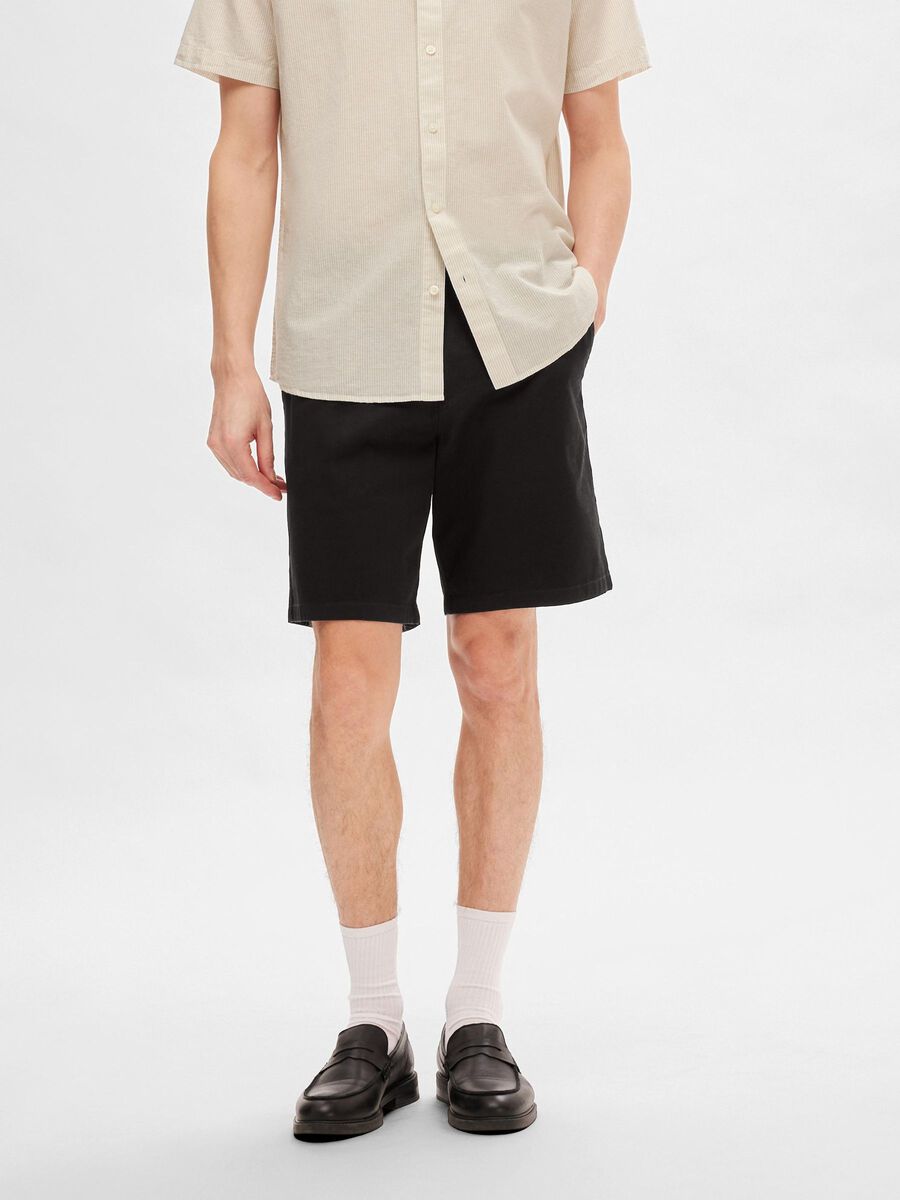 Selected REGULAR FIT FLEX SHORTS, Black, highres - 16092256_Black_003.jpg