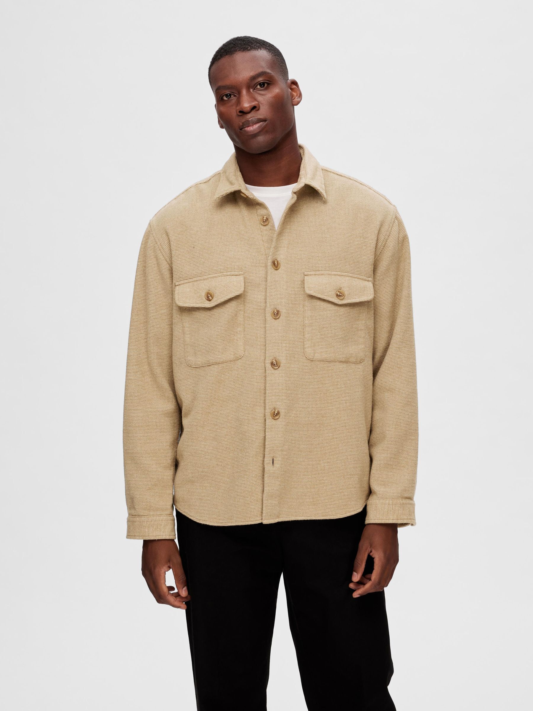 Mens best sale tan overshirt