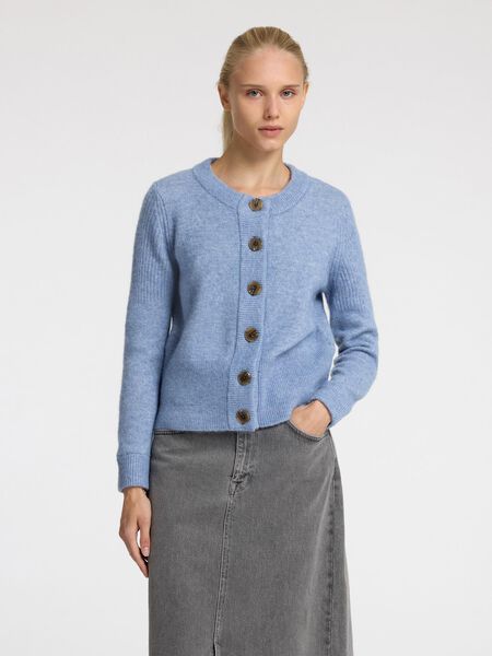 Selected WOOL BLEND KNITTED CARDIGAN, Endless Sky, highres - 16094281_EndlessSky_1113699_003.jpg